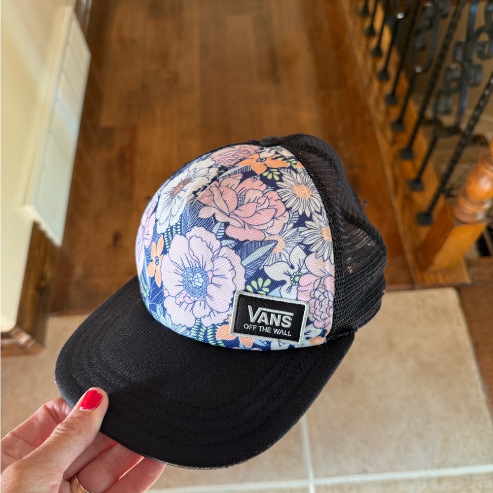 Hat baseball Vans off the wall floral adjustable
